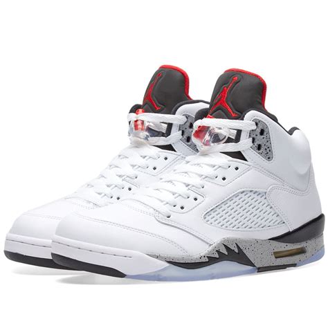 nike air jordan 5 weiß rot|jordan 5 retro white black.